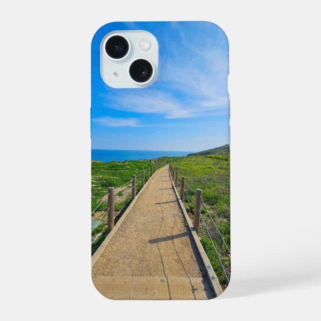 a long winding footpath at Point Dume Iphone Case (Back)