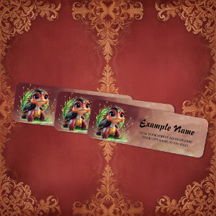 A look full of charm and adventure, label