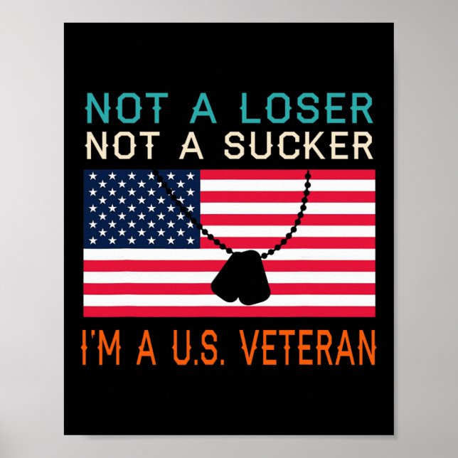 A Loser Sucker I Am A Us Veteran Biden 2020 Anti T Poster (Front)