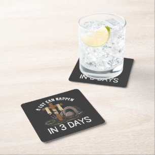 A Lot Can Happen In 3 Days Easter Religious Square Paper Coaster
