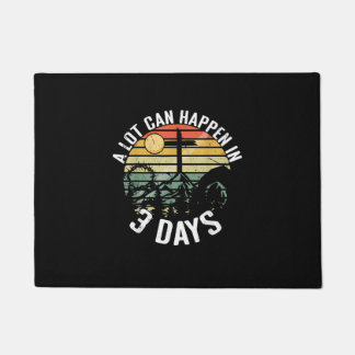 A Lot Can Happen In 3 Days Jesus Christ Happy East Doormat