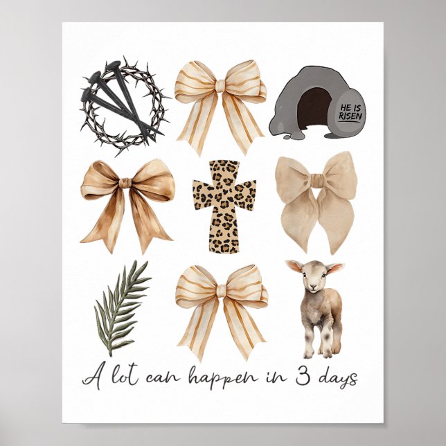 A Lot Can Happen In Three Days Coquette Bow Christ Poster (Front)