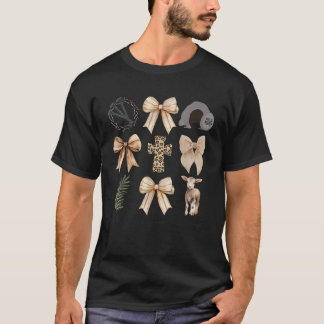 A Lot Can Happen in Three Days Coquette Bow Christ T-Shirt