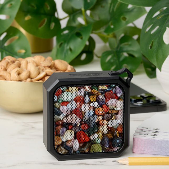 a lot of beautifully colored stones bluetooth speaker (Insitu(Table))