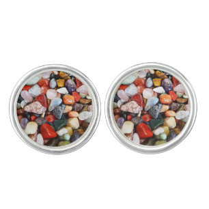 a lot of beautifully colored stones cufflinks