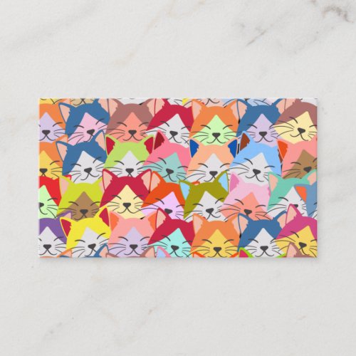 A lot of Colorful Cats  Kitten Pet Pattern Gift Business Card
