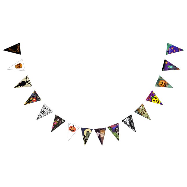 A lot of creatures for Halloween Bunting Flags (All)