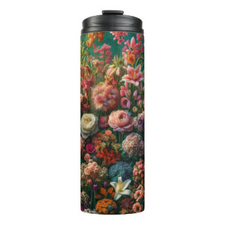 a lot of flowers thermal tumbler