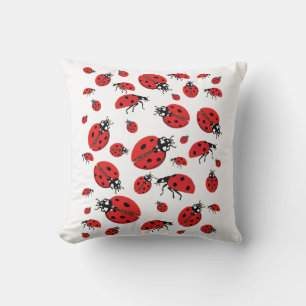 A lot of Ladybugs Lucky Pattern Throw Pillow