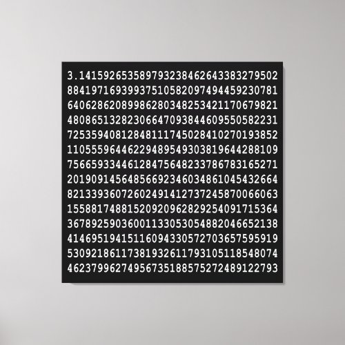 A Lot of Pi Canvas Print