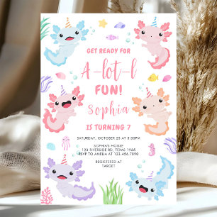 A Lot'l Fun Axolotl Kids Birthday Invitation