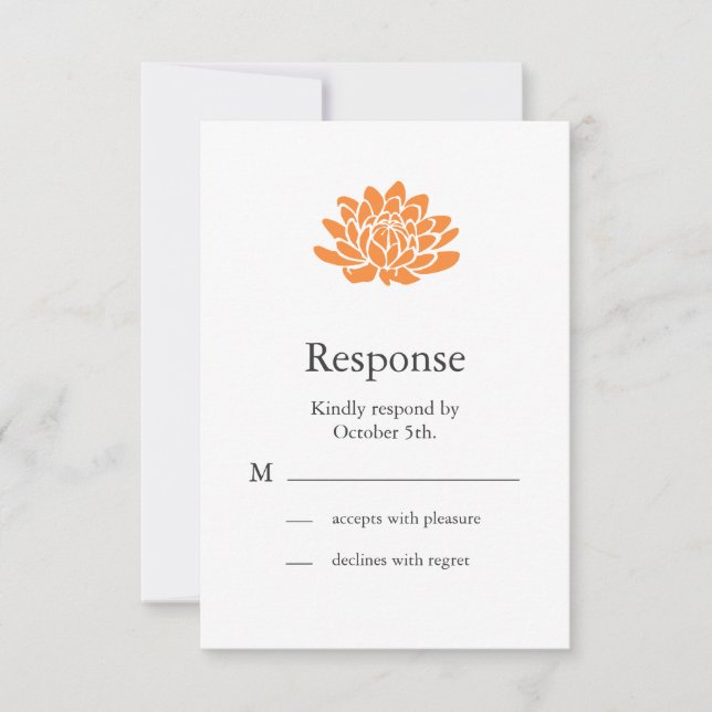 A Lotus Flower RSVP (orange) Card (Front)