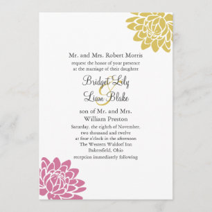 A Lotus Flower Wedding Invitation 2(yellow)