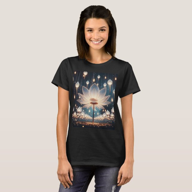 a lotus flower with the lotus flower on it T-Shirt (Front Full)