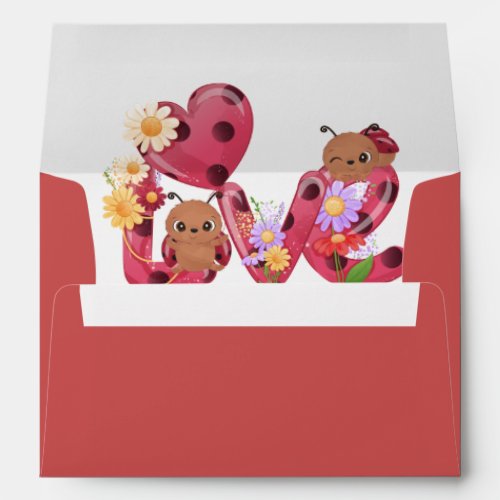 A Love Bug Is On The Way Baby Shower Envelope