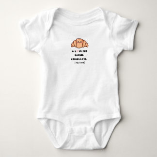 A Love for Eating Croissants - Cute Pastry Baby Bo Baby Bodysuit