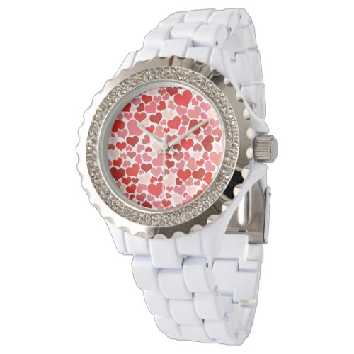 A Love_ly Time Red and Pink Hearts Watch