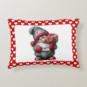 "A Love Note for You" Valentine Gnome Accent Pillow