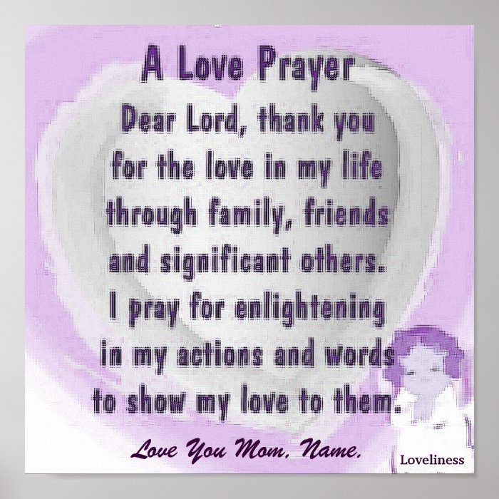 A Love Prayer Poster Customize