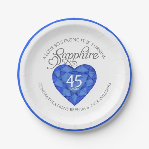 A love so strong sapphire wedding party plates