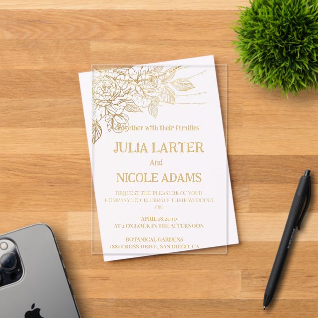 "A Love Story Unfolds: Our Wedding Acrylic Invitations (Insitu (Invitation Card))