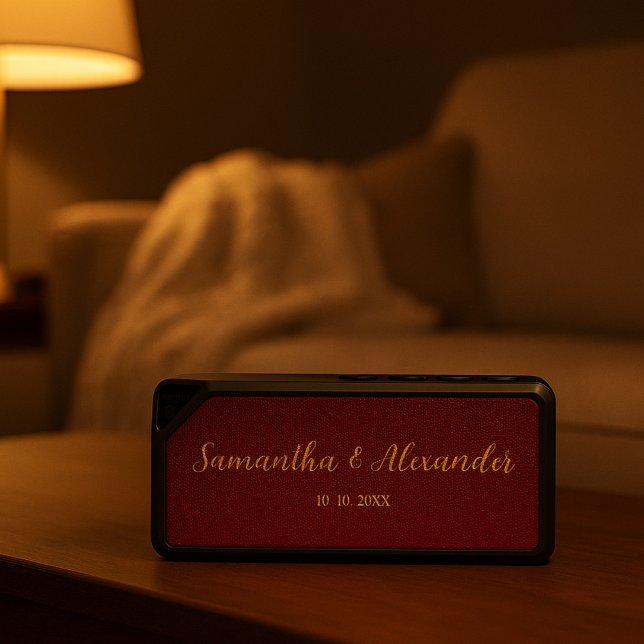 A Love that Speaks Red and Gold Romance Bluetooth Speaker (Creator Uploaded)