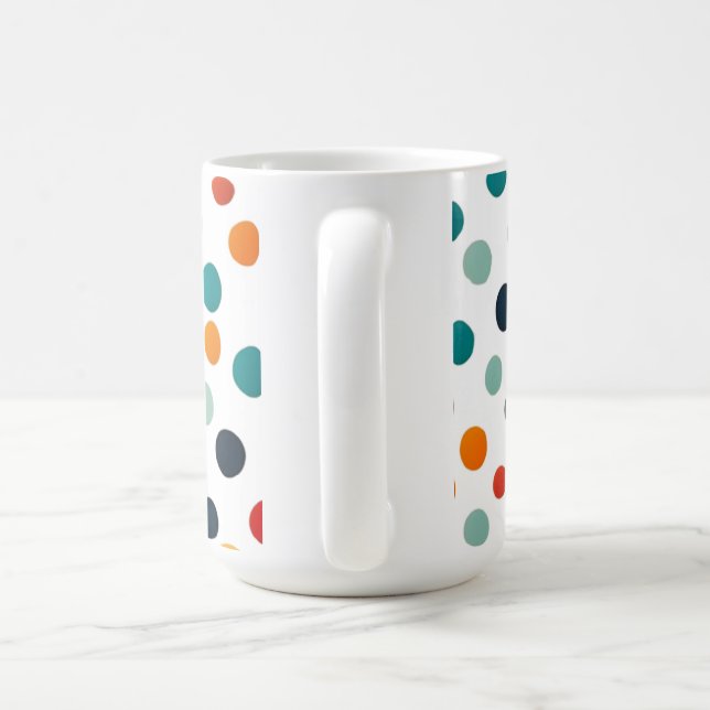 a lOVE themed mug with bright polka  (Handle)