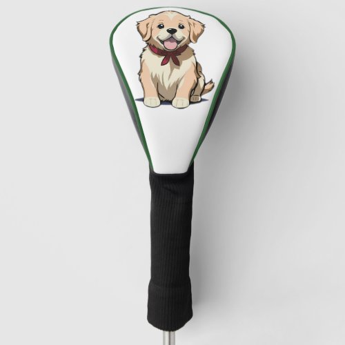 A lovely and cute Golden Retriever sitting down Golf Head Cover