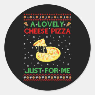 A Lovely Cheese Pizza Alone Fun Kevin X-Mas Home Classic Round Sticker