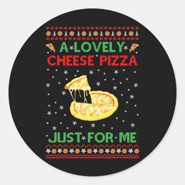 A Lovely Cheese Pizza  Alone Fun Kevin X-Mas Home  Classic Round Sticker (Front)