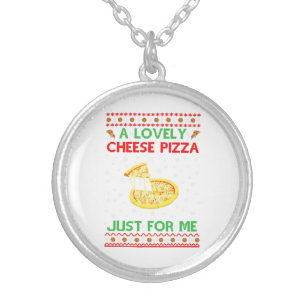 A Lovely Cheese Pizza Shirt Alone Funny Kevin X-Ma Silver Plated Necklace