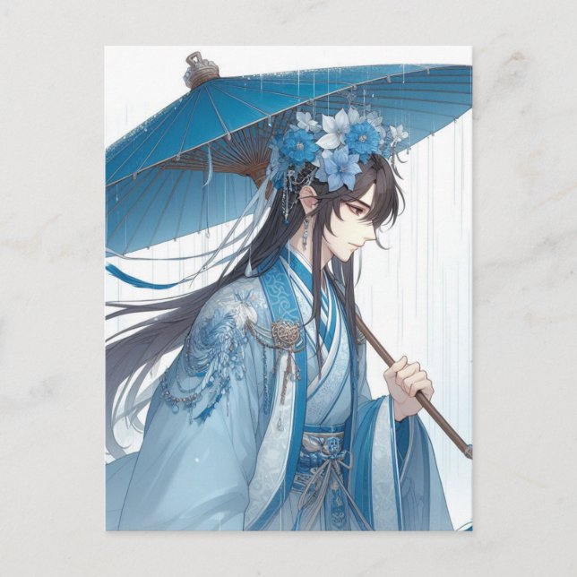 A Lovely Chinese Lord (Oriental Manga Style) Postcard (Front)