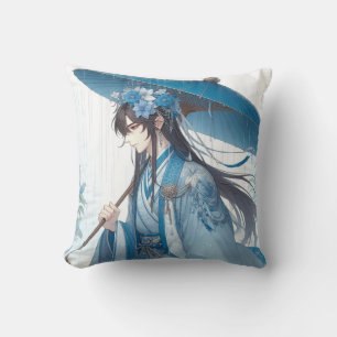 A Lovely Chinese Lord (Oriental Manga Style) Throw Pillow