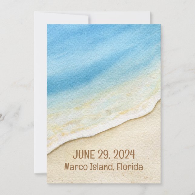 A Lovely Day For A Beach Wedding - Invitation (Front)