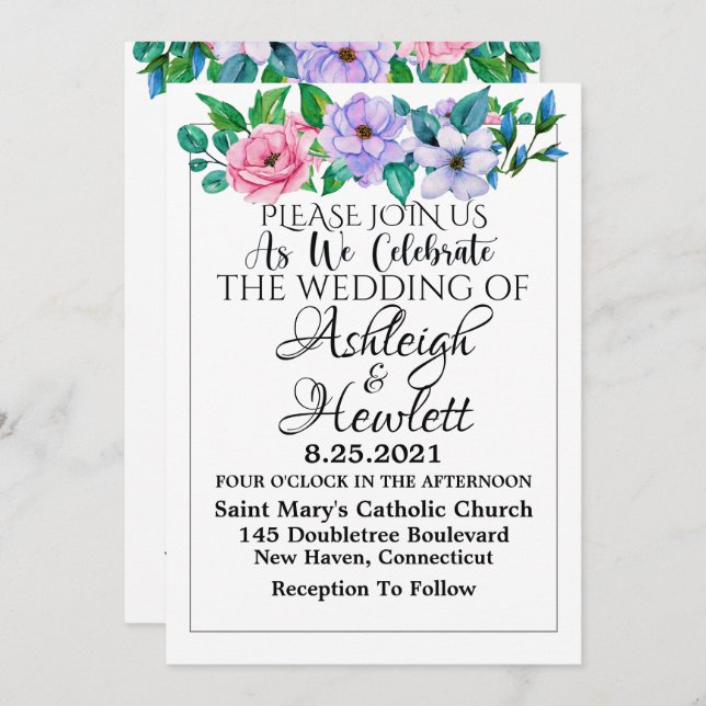 A Lovely Day For A Wedding See Back - Invitation (Front/Back)