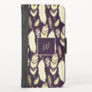 A lovely feather design iPhone x wallet case