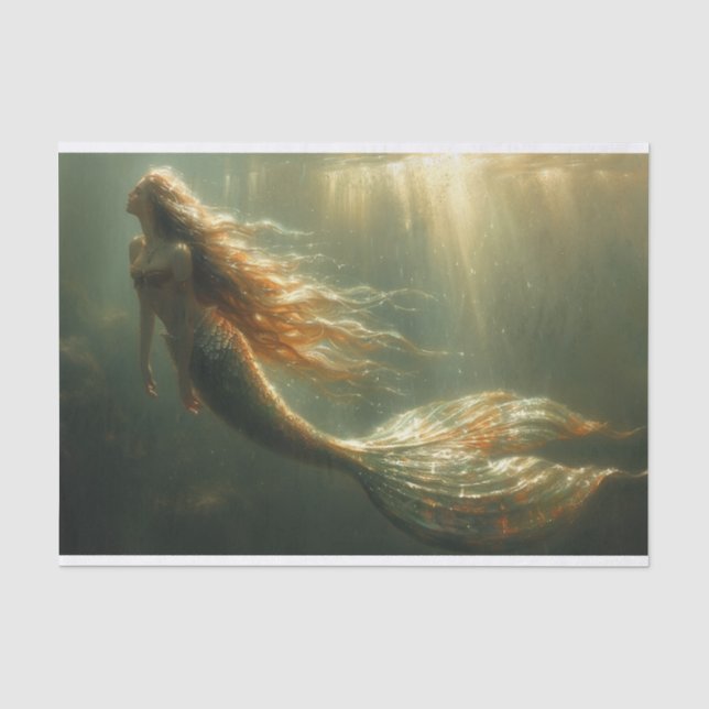 A lovely golden mermaid tissue paper (Front)