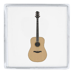 A lovely guitar silver finish lapel pin