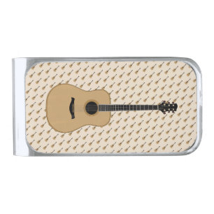 A lovely guitar silver finish money clip