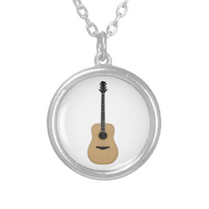 A lovely guitar silver plated necklace