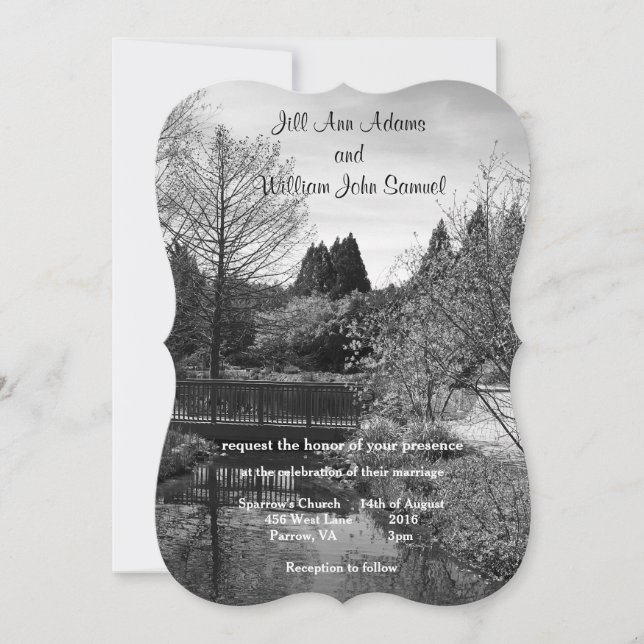 A lovely lake scene for a wedding invitation (Front)