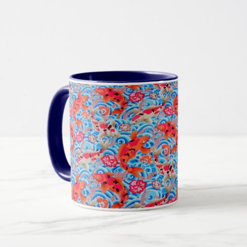 A Lovely Philip Jacobs Fabric Leaping Carp Mug