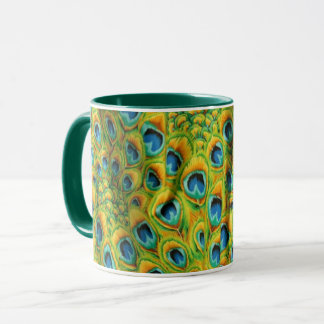A Lovely Philip Jacobs Fabric Peacock Feather Mug
