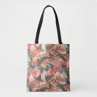 A Lovely Philip Jacobs Fabric Roosters Tote Bag