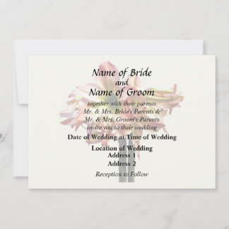 A Lovely Pink and White Amaryllis Wedding Products Invitation