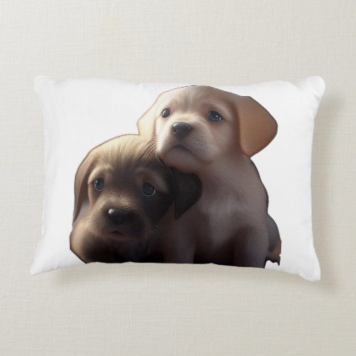 a lovely puppy brother accent pillow