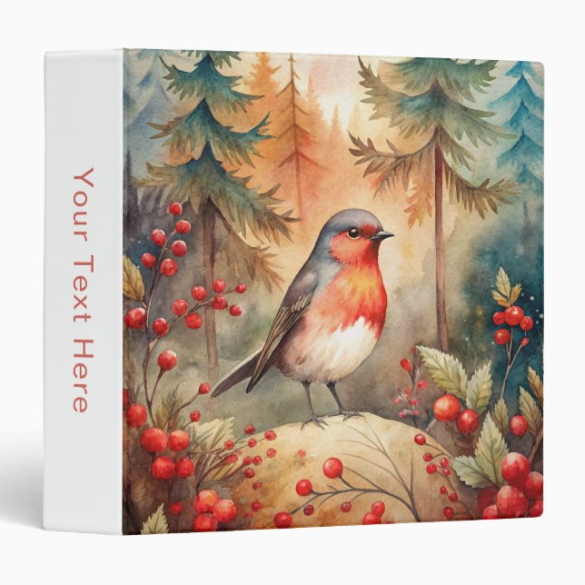 A lovely Robin in Autumn 3 Ring Binder (Front/Spine)