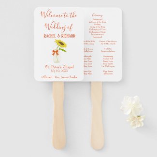 A lovely Sunflower Wedding Hand Fan