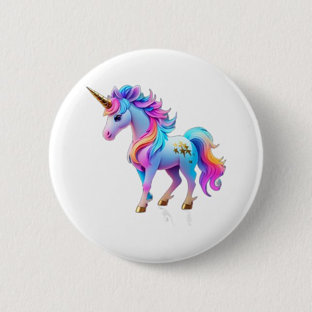 A Lovely Unicorn Sticker 1 Button (Front)