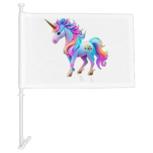 A Lovely Unicorn Sticker 1 Car Flag